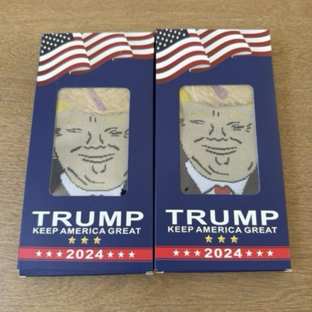 2 Pack TRUMP 2024 Socks with Hair  And Comb- Unisex Socks President Trump